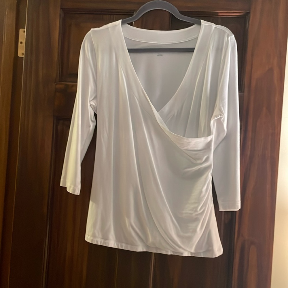 Soft Surroundings White Crossover Top